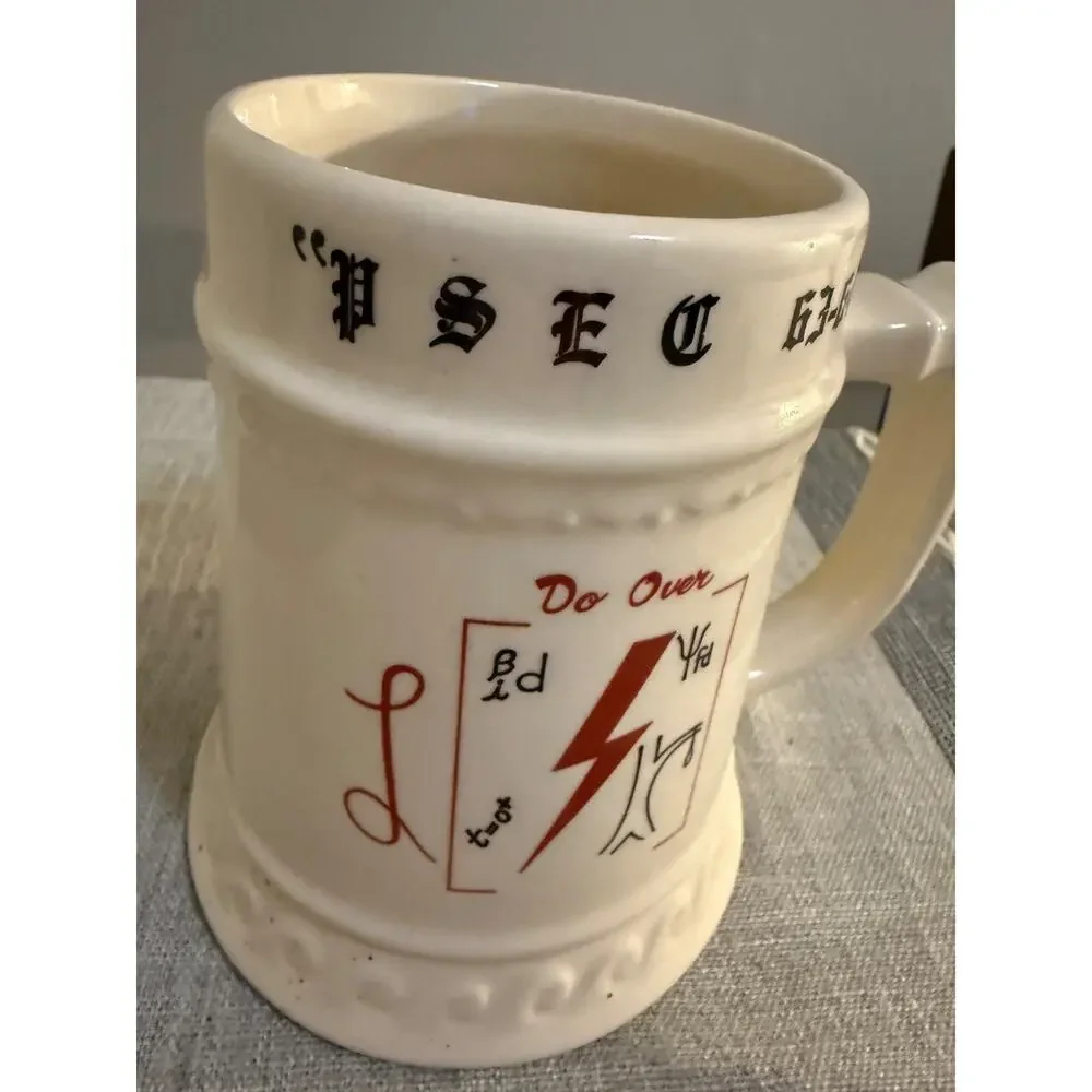 ⚡ Vintage PSEC 63–64 Do Over Ceramic Mug | Physics Humor | Science Beer Stein